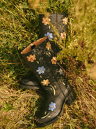Flower Boots Black Mat