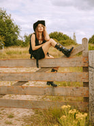 Flower Boots Black Mat