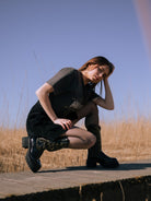 black platform boots