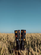 Sendra leather flower boots black 