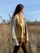 fringed western leather waiscoat